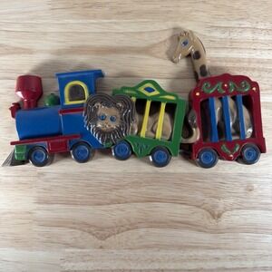 Vintage Burwood Products Children's Nursery Circus Train Wall Plaque #3109-2 EUC